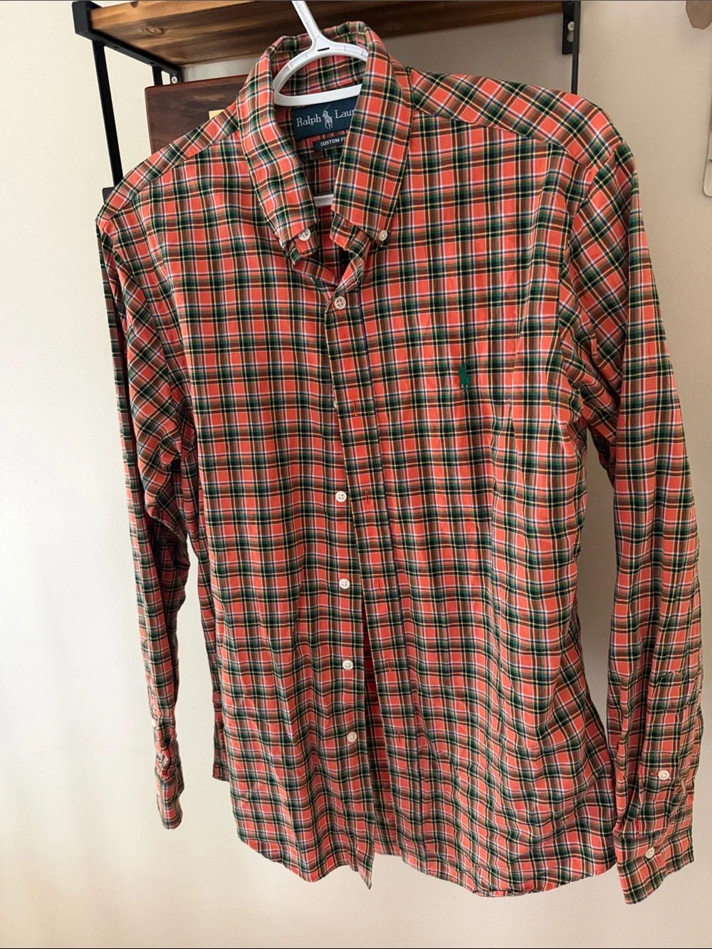 Ralph Lauren Red and Green Plaid Button-Down Shirt